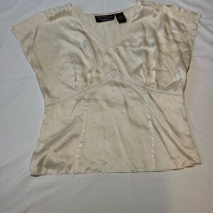 New York & Company Cream Blouse